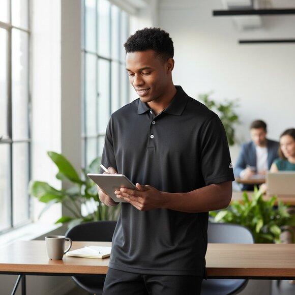 adidas Other - Adidas A170 ClimaLite Solid Golf Polo Shirt Men's XL Black #345F